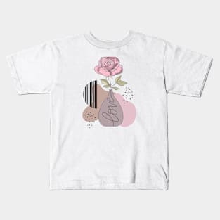 Modern Abstract Art Boho Flowers Kids T-Shirt